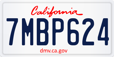CA license plate 7MBP624