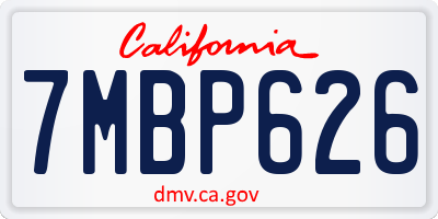 CA license plate 7MBP626
