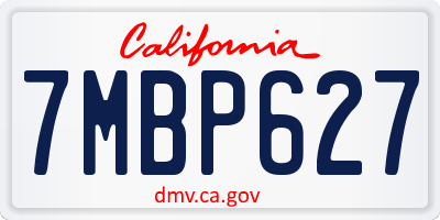 CA license plate 7MBP627