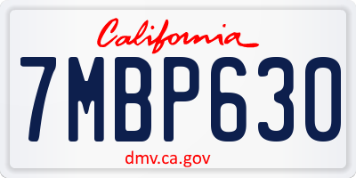 CA license plate 7MBP630