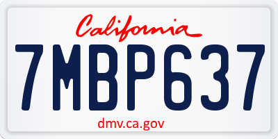 CA license plate 7MBP637