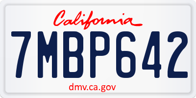 CA license plate 7MBP642