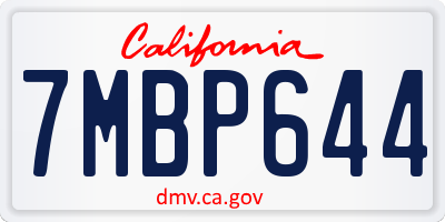 CA license plate 7MBP644