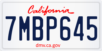 CA license plate 7MBP645