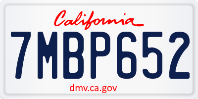 CA license plate 7MBP652