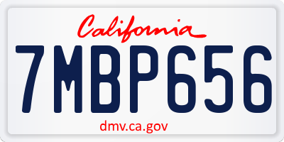 CA license plate 7MBP656
