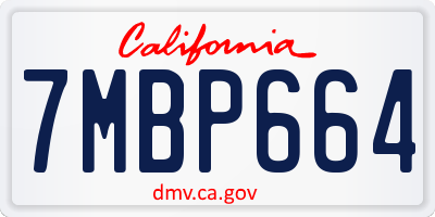 CA license plate 7MBP664