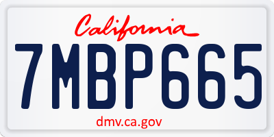 CA license plate 7MBP665