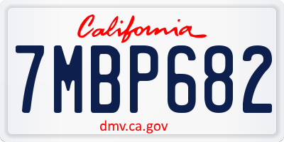 CA license plate 7MBP682