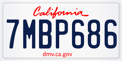 CA license plate 7MBP686