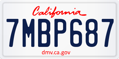 CA license plate 7MBP687