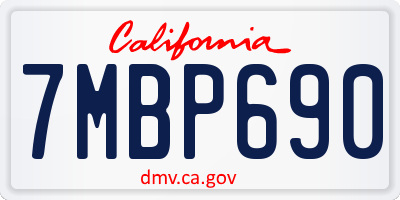 CA license plate 7MBP690
