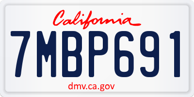 CA license plate 7MBP691