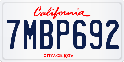 CA license plate 7MBP692