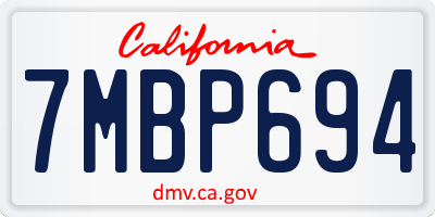 CA license plate 7MBP694