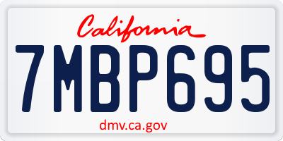 CA license plate 7MBP695