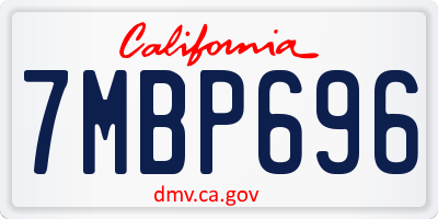 CA license plate 7MBP696