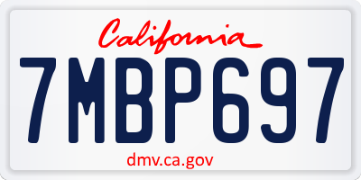 CA license plate 7MBP697