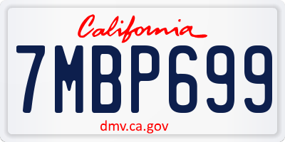 CA license plate 7MBP699