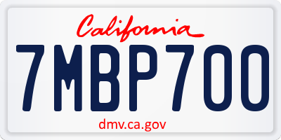 CA license plate 7MBP700