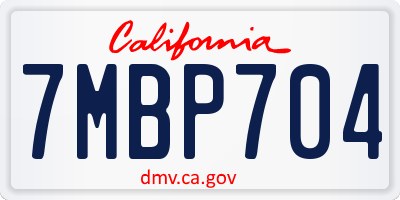 CA license plate 7MBP704