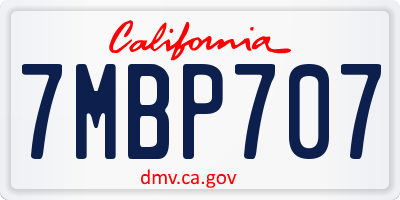 CA license plate 7MBP707