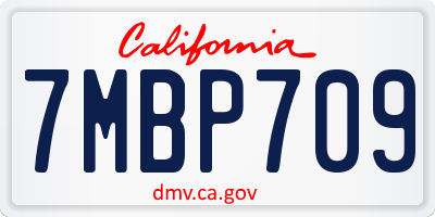 CA license plate 7MBP709