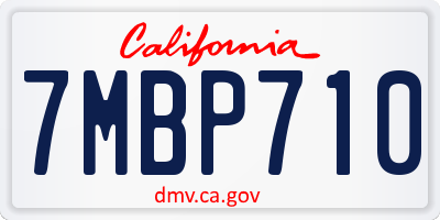 CA license plate 7MBP710