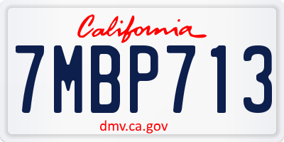 CA license plate 7MBP713