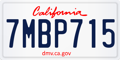 CA license plate 7MBP715