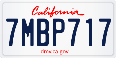 CA license plate 7MBP717