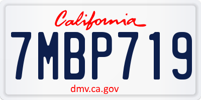 CA license plate 7MBP719