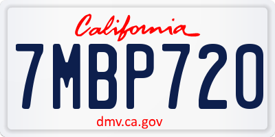 CA license plate 7MBP720