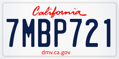 CA license plate 7MBP721
