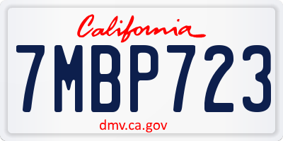 CA license plate 7MBP723