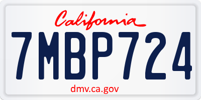 CA license plate 7MBP724