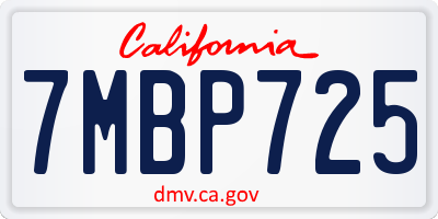 CA license plate 7MBP725