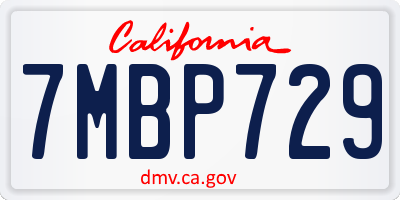 CA license plate 7MBP729