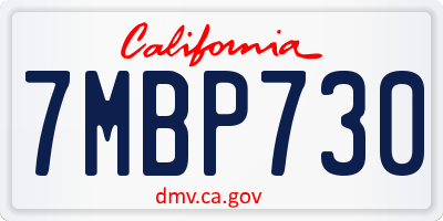 CA license plate 7MBP730