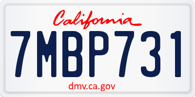 CA license plate 7MBP731