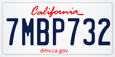 CA license plate 7MBP732