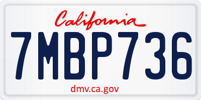 CA license plate 7MBP736