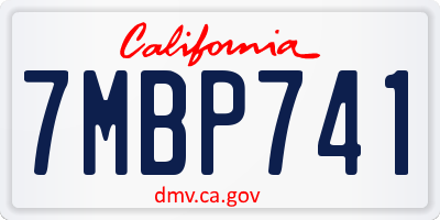 CA license plate 7MBP741