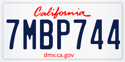 CA license plate 7MBP744