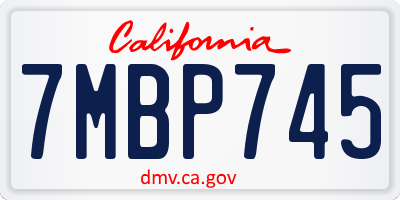 CA license plate 7MBP745