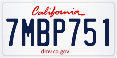 CA license plate 7MBP751