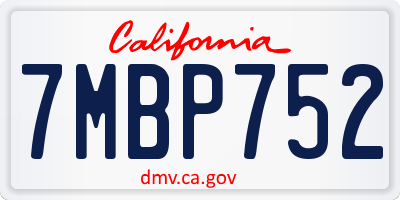 CA license plate 7MBP752
