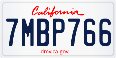 CA license plate 7MBP766