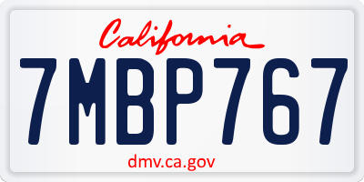 CA license plate 7MBP767