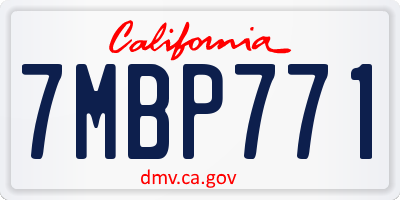 CA license plate 7MBP771
